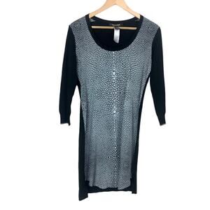 Roberto Cavalli Wool Silk Bubble Print Bodycon Mini Sweater Dress Size 42